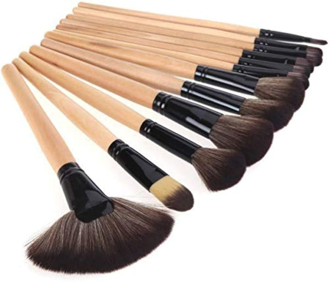 Goat Hair Cosmetic Makeup Brush Set - 24 Pieces