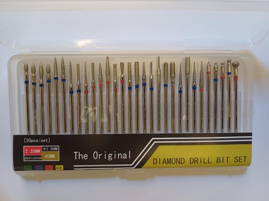 Nail Drill Bits Set for Manicure Tungsten Steel Professional Cuticle Drill Bits Acrylic Gel Removal Manicure Drill Set Frosted Manicure Tools for Home Salon Nail Salon Beginner 30Pcs