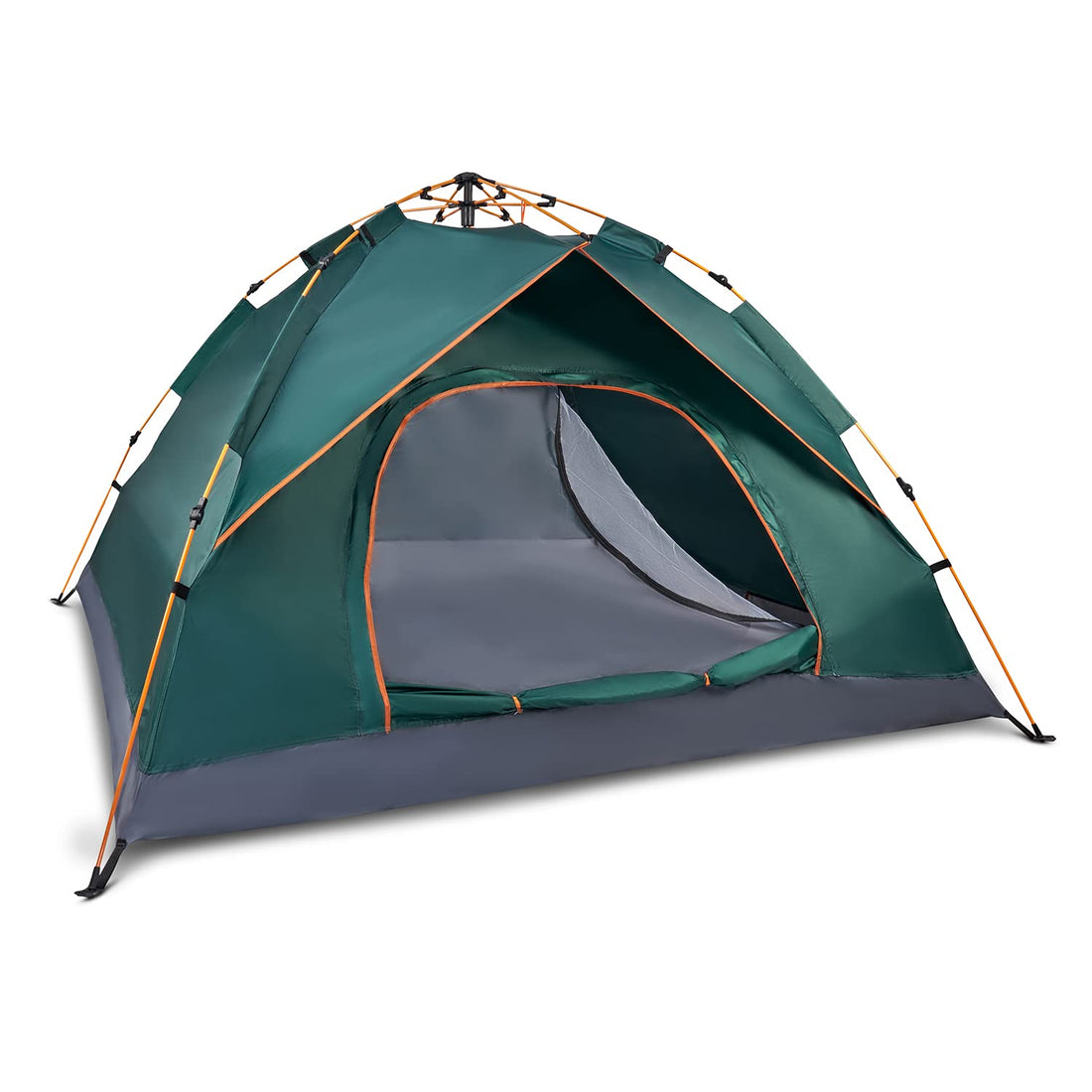 SA Products Pop Up Tent - Waterproof & Lightweight Single-Layer Spring Camping Tent for 3-4 People with Portable Canopy - For Beach, Hiking, Festival, Outdoor Use - Easy Set Up - 200x200x135cm