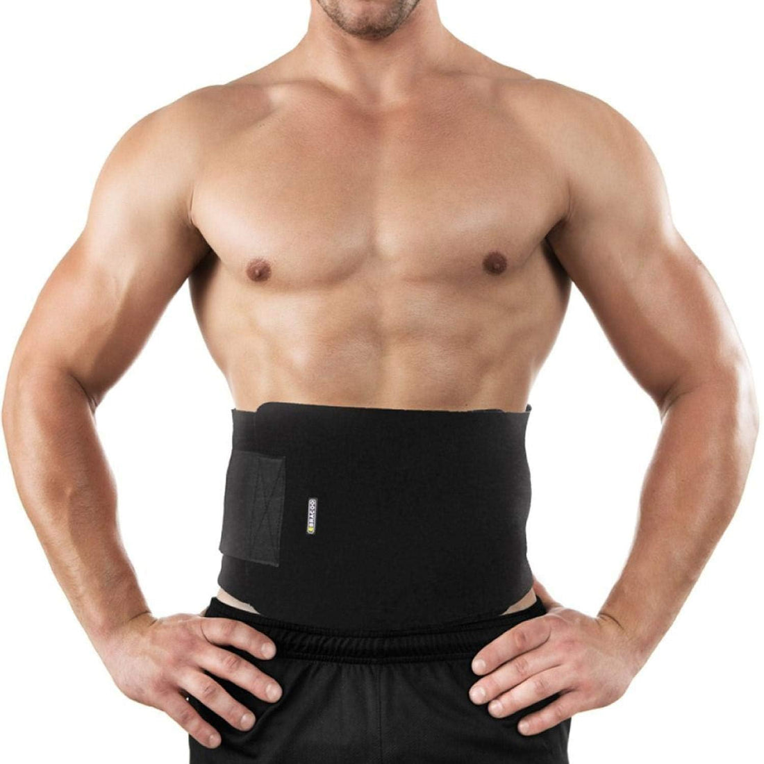 Waist Trimmer Trainer Belt Lifting Bodyshaper Brace Tummy Fat Burner For Fitness Weight Loss Adjustable Size Low Back Lumbar Support for Men and Women- Black