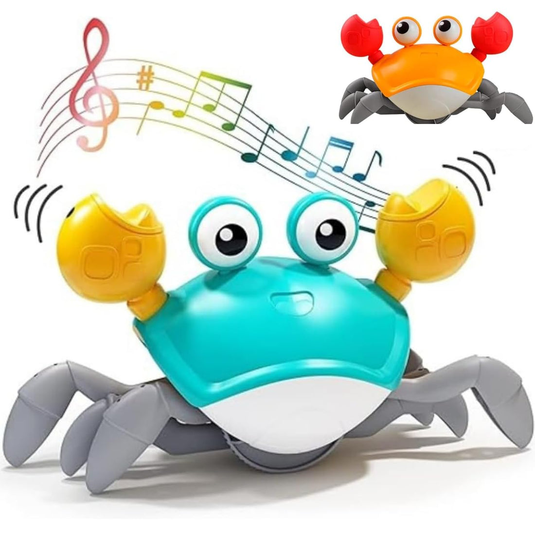Brinquedo Caranguejo Fujão Robo Rastejante Sensor Contra Obstaculos Musical Infantil Bebe Interativo Cores Sortidas