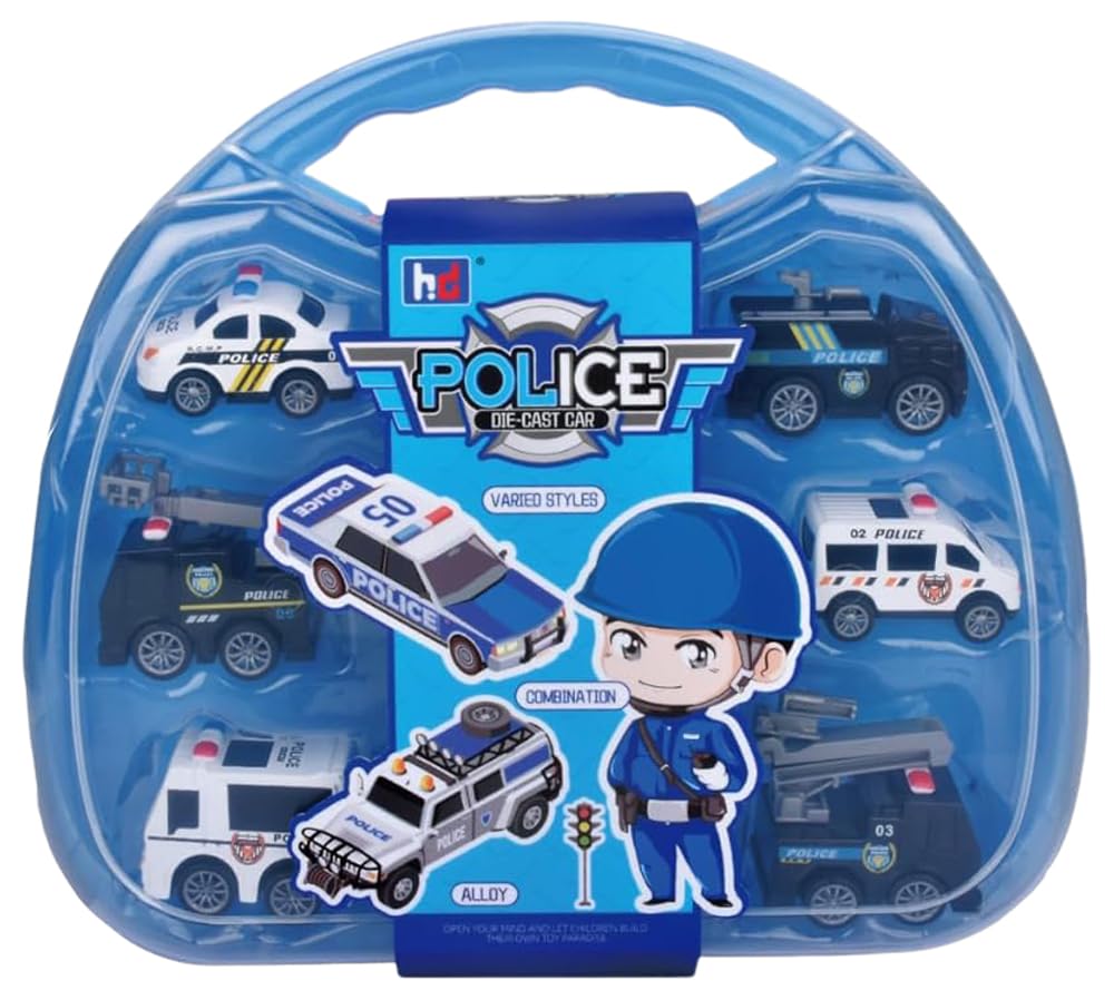 90744 Police Cars Toy Set in a Bag 6-Pieces, Multicolor