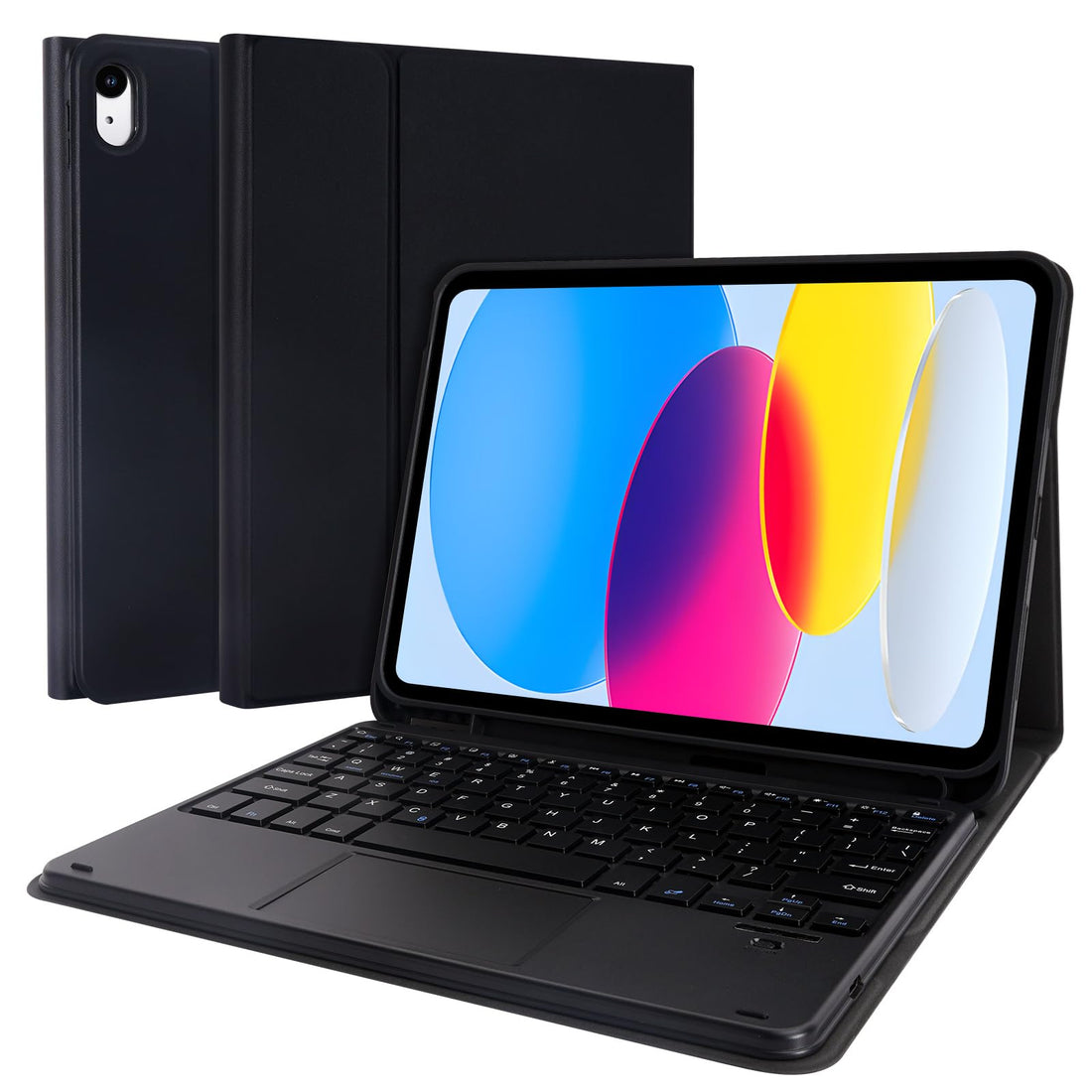 LAMA iPad Keyboard Case for iPad 11th Gen 11 Inch 2025 / 10th Gen 10.9 Inch 2022 Model with Apple Pencil Storage Holder, Touch Pad, Wireless Magnetic Keyboard (Black)