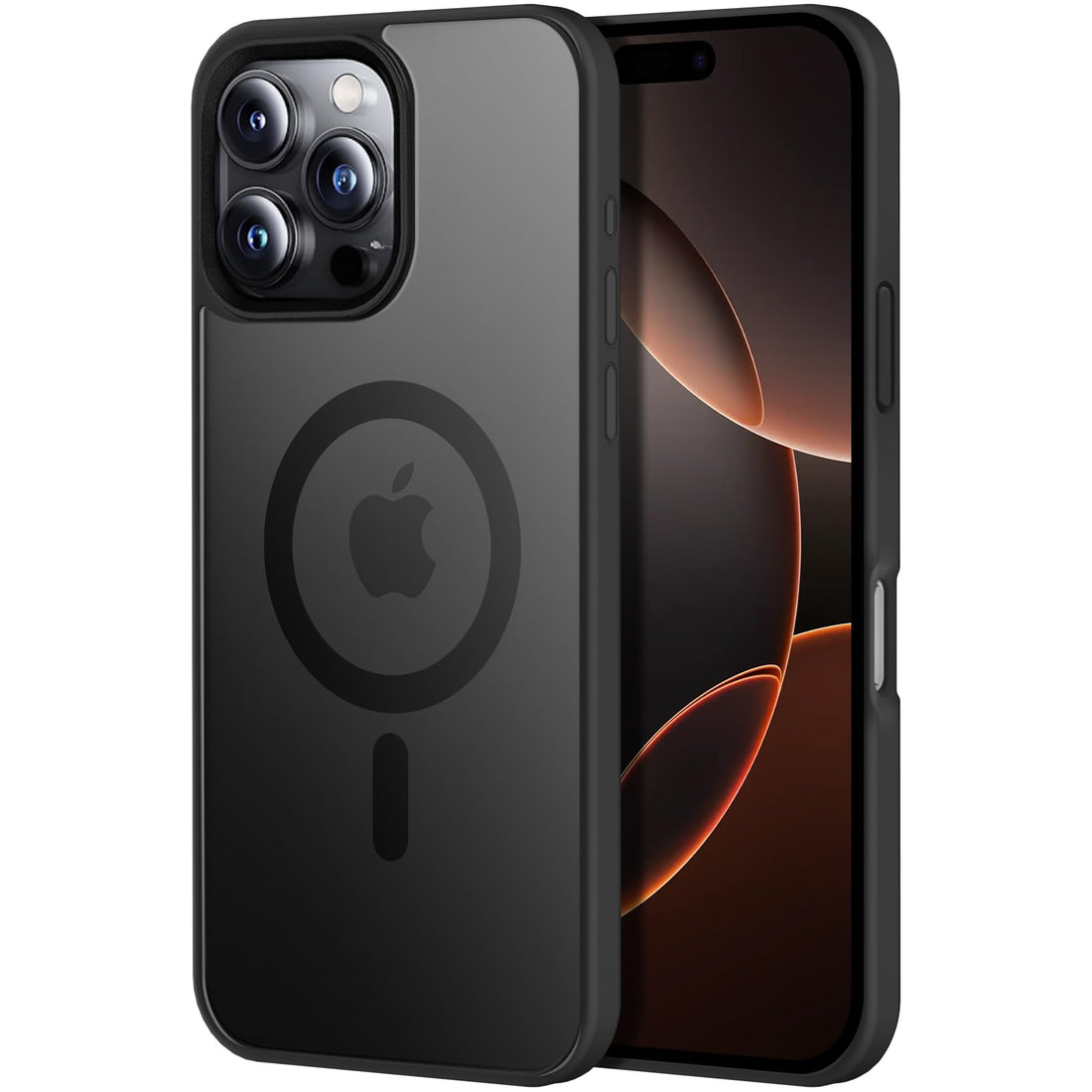 T Tersely Magnetic Case for iPhone 16 pro max 6.9-inch,Compatible with MagSafe,Scratch-Resistant,Anti-Scratch Translucent Matte Back Phone Cover (Black, for iPhone 16 pro max)