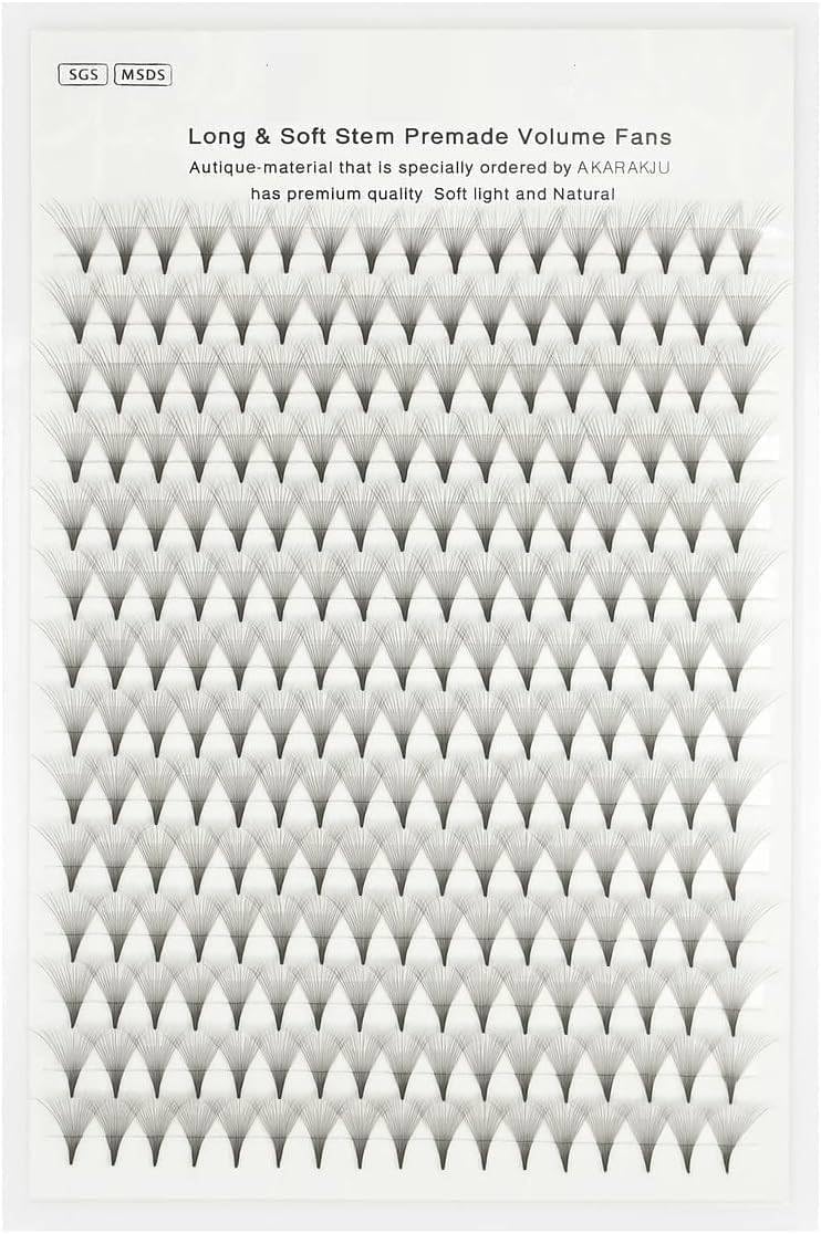 Professional Eyelash Extension Collection, One by One, Hair by Hair, Fans and Curly Styles, Lightweight Soft False Lashes for Salon and Personal Use (20D, 12MM Fans Lashes (280Pcs))