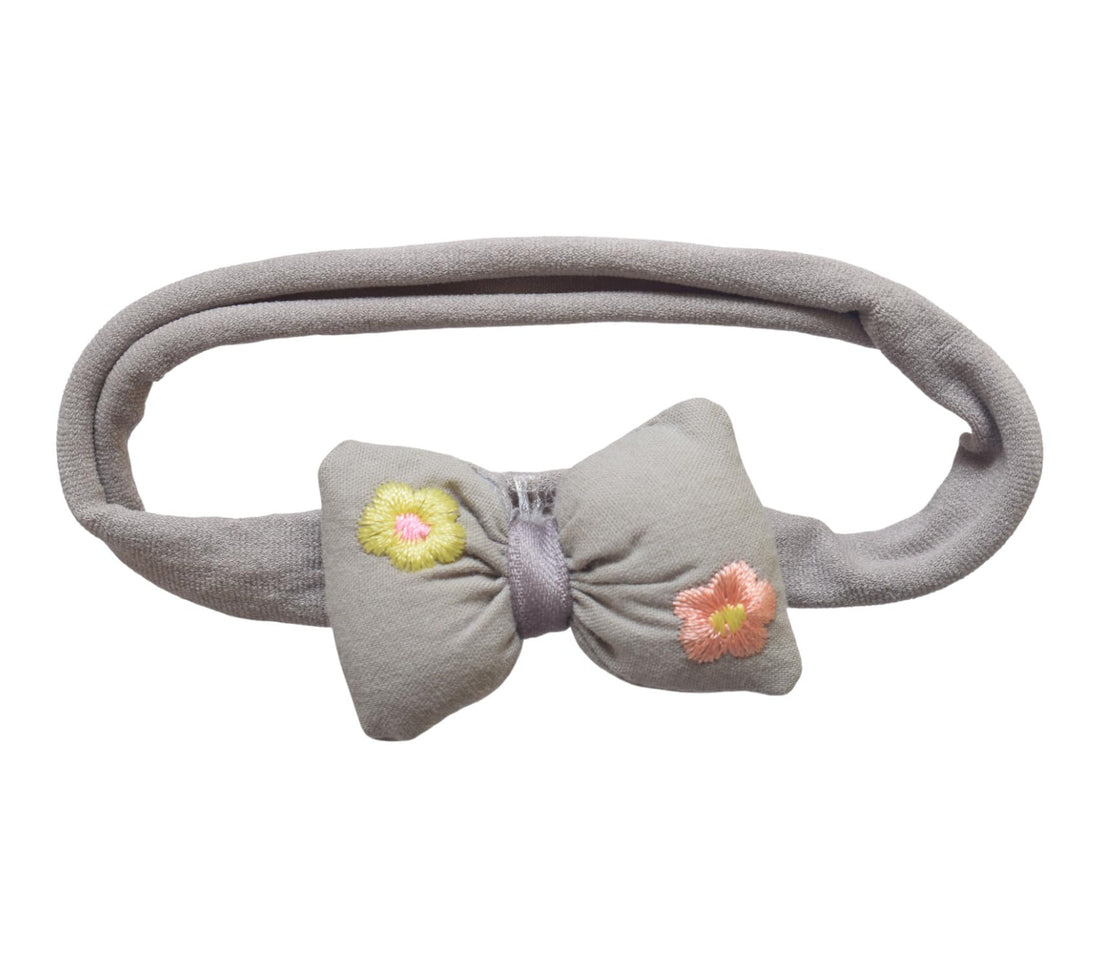 Daphne Bow Hair Tie For Girls - Grey