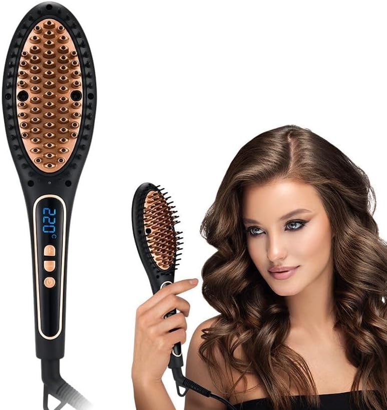 Hair Dryer Brush Hot Air Comb One-Step Volumizer Steam Styler With LCD Fast Heating Straightening Blow Dryer 61W For All Hair Types HG-103
