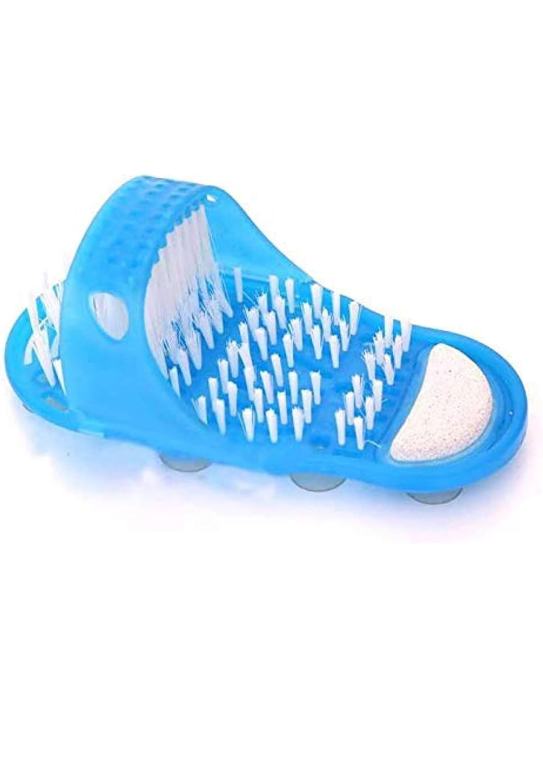 Downtown Foot Cleaner Scrubber and Massager Slippers, Shower Foot Exfoliating Tool for Home Pedicure, Suction Cup Base for Stability, Soft Bristles for Deep Cleaning and Dead Skin Removal