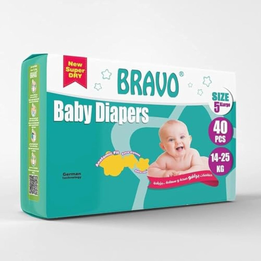 Bravo Kotchi Baby Diapers, Size 5 - XL, 15-25 Kg - 40 Pieces