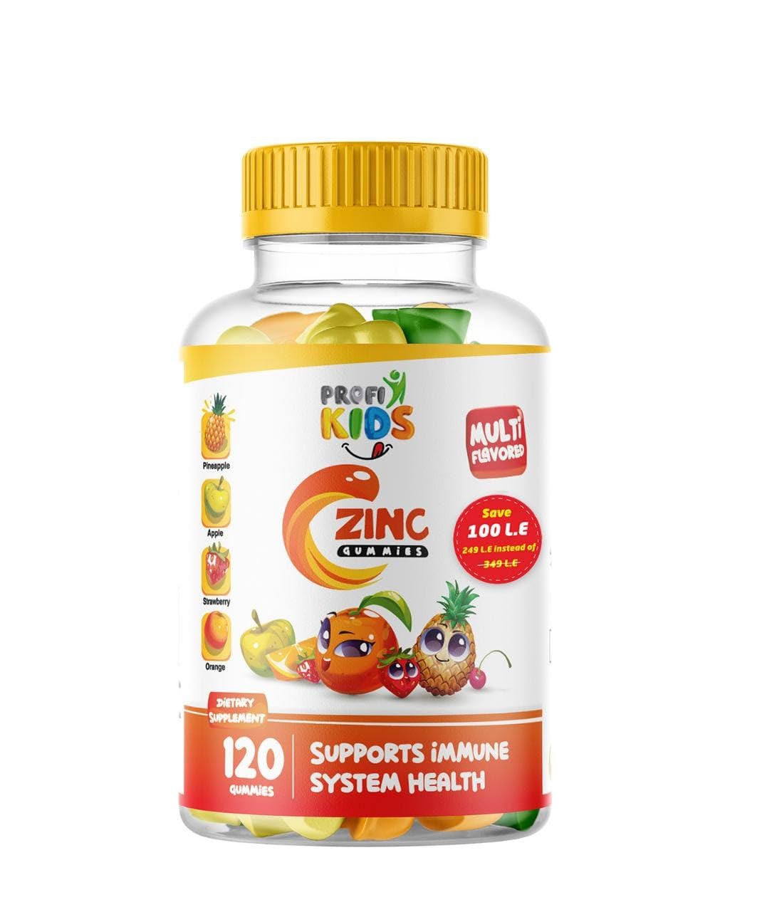 Profikids | CZinc 120 Gummies | Multi-Flavored | Transparent