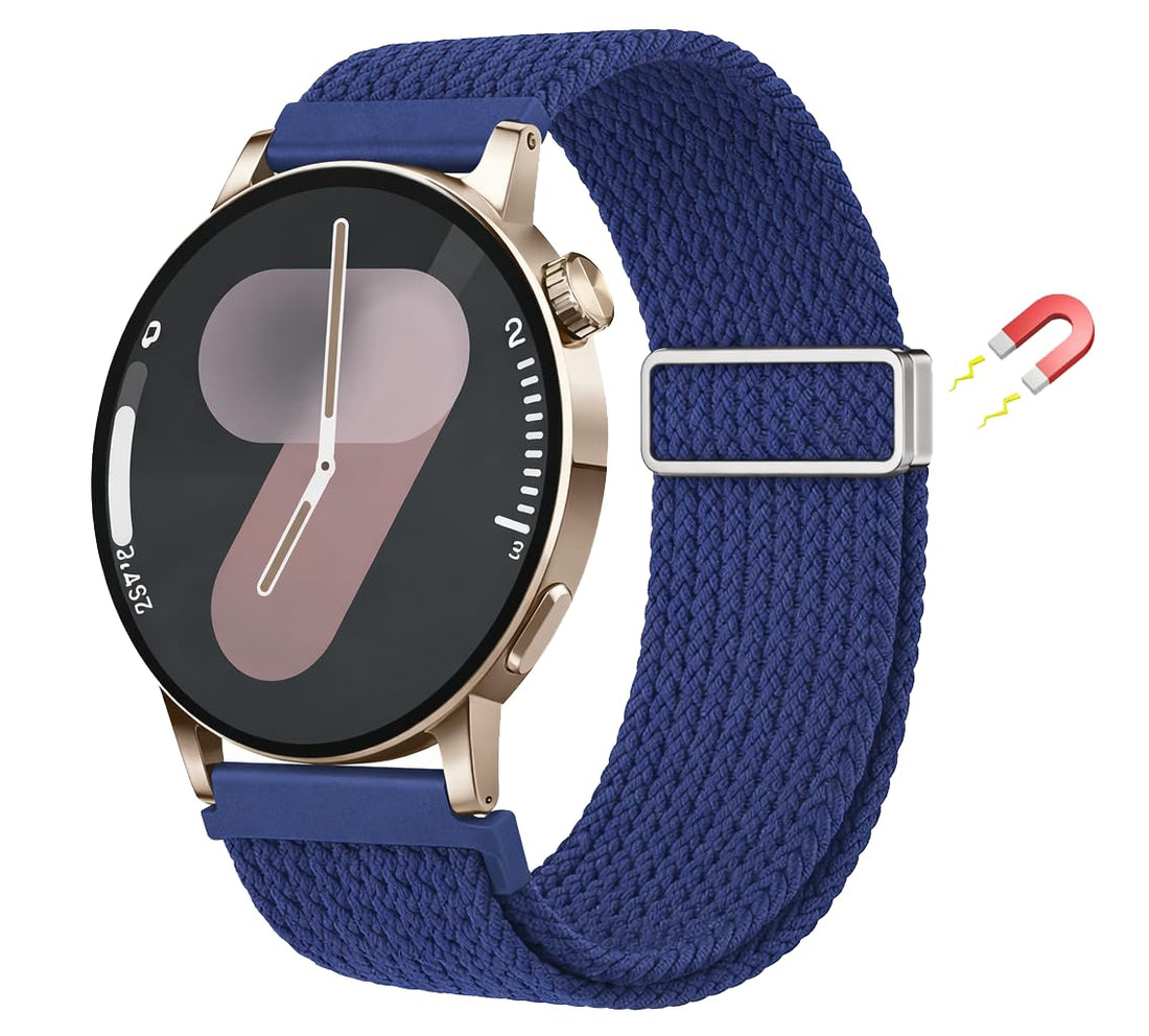 22mm Magnetic Band for Redmi Watch 5 Active/5 Lite/Samsung Galaxy Watch 3 45mm/Watch 46mm/Gear S3/Huawei watch GT6 GT5 46MM/GT2E/GT6 Pro/GT 5 Pro/Amazfit GTR 4/3, Stretchy Braided Nylon Sport Strap