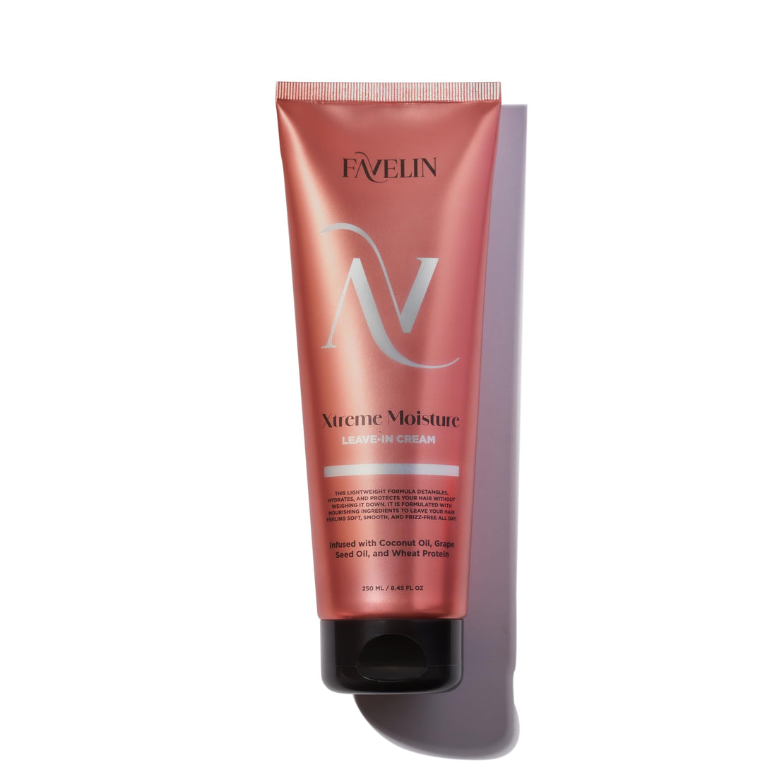 Favelin Xtreme Moisture Leave-In Cream 250 ml – With Coconut Oil & Grape Seed Oil | Lightweight Hydration & Frizz Control | Strengthens & Smooths Every Strand