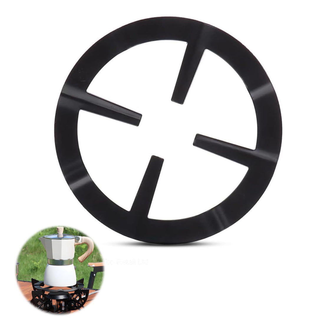 Bukela Cast Iron Work Stand Heavy Duty Reducer Ring Holder Base Trivet for Moka Expresso Coffee Extender for Coffee Pots Pots Pans Multi-Function Trivets Kitchen Supplies Accessories