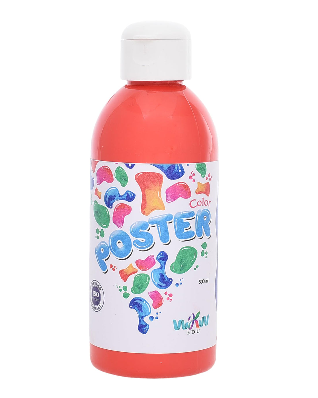 WKW 0.5 Liters Red Acrylic Poster Color Tube for Professional Craft Paint, Art, Artists Beginners, Rocks, Wood, Fabric - 1 Pack