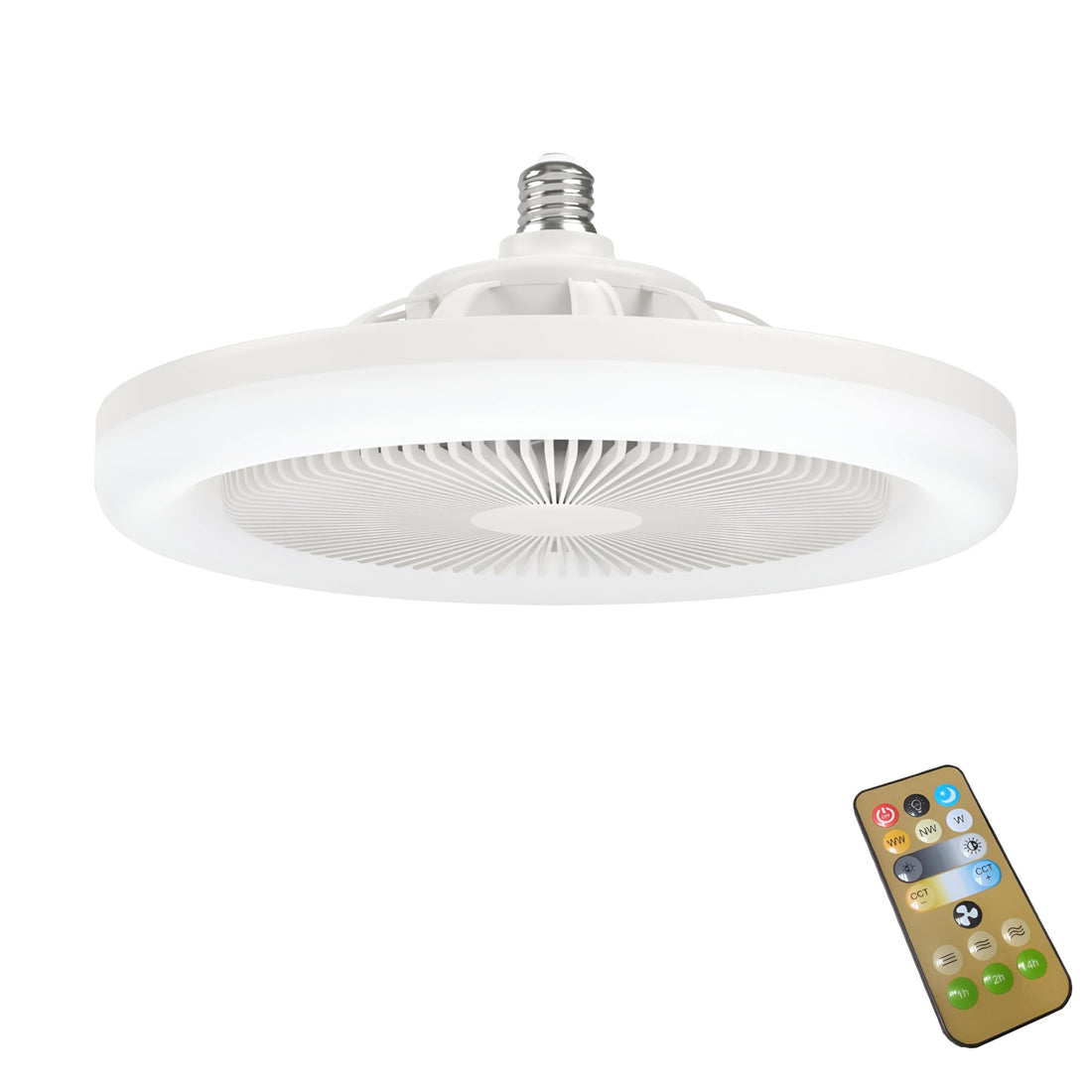 Multi-Function Ceiling Fan - Small Electric Fan with Lights, 30W Dimmable LEDs, Remote, 3-Speed Control, Perfect for Small Bedrooms, Dorms, and Home Office Spaces