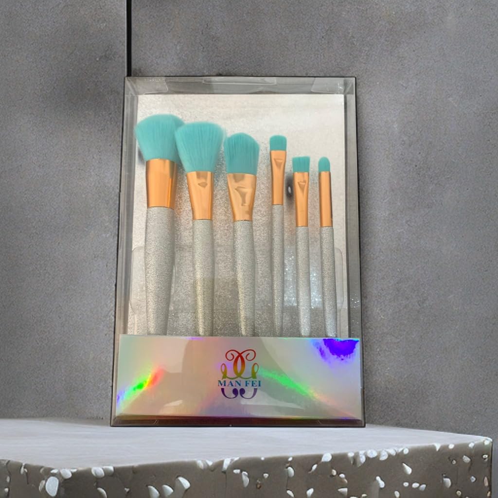 6Pcs Makeup Brush Set, Make Up Brushes Foundation Brush Contour Brush Kabuki Brush Eyeshadow Brush Blush Brushes Makeup Brush Kit.