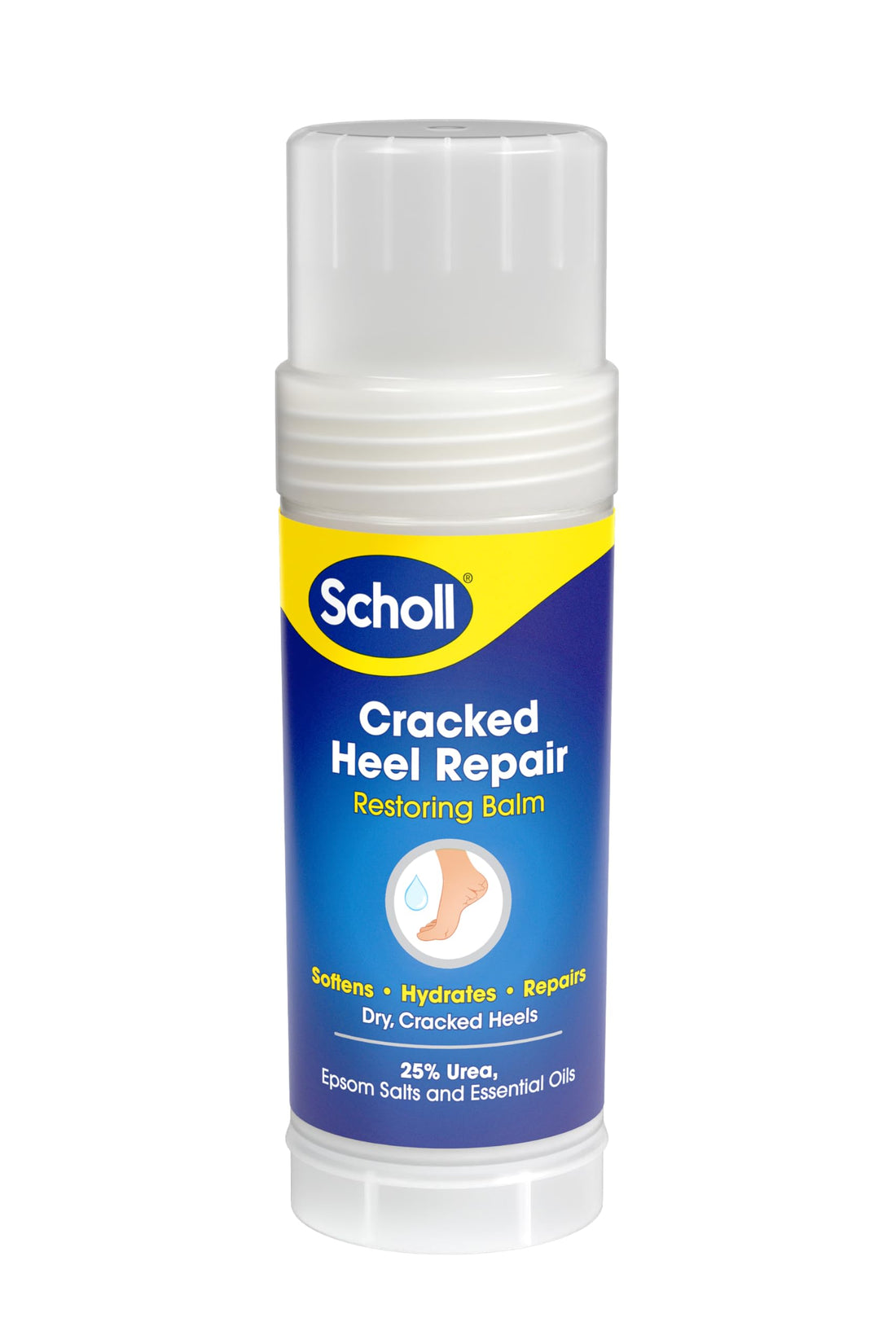 Scholl Severe Cracked Heel Repair Restoring Balm, to Repair Very Dry and Cracked Heels, Intensely Moisturising for Healthy Feet with 25% Urea, Epsom Salts and Essential Oils