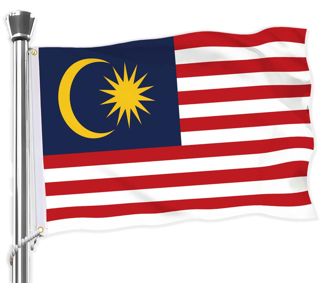 Malaysia Flag,Big 3x5 FT Malay Flag,36x60 Inch Large Digitial Double-Printed Durable 75D Thick Polyester Decorations with 2 Brass Grommet