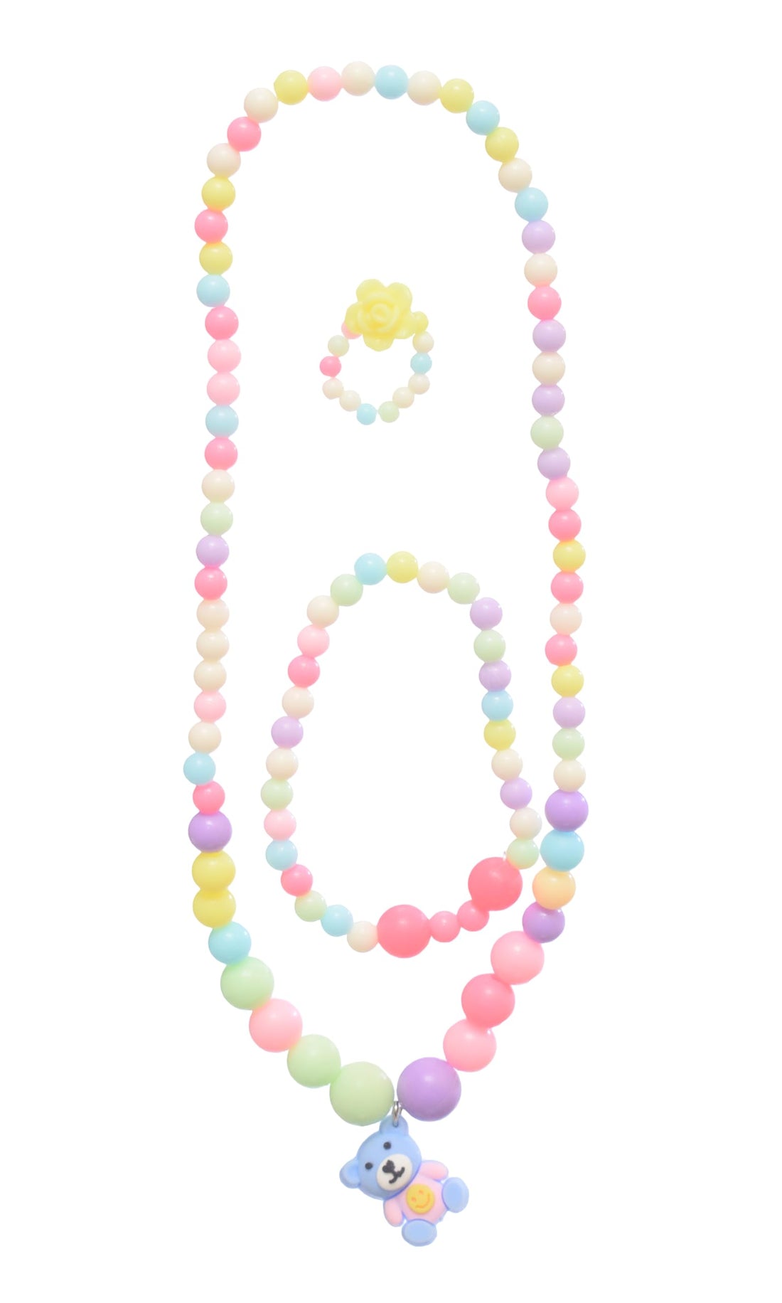 Plastic Bead Jewelry Set for Girls – Multicolor