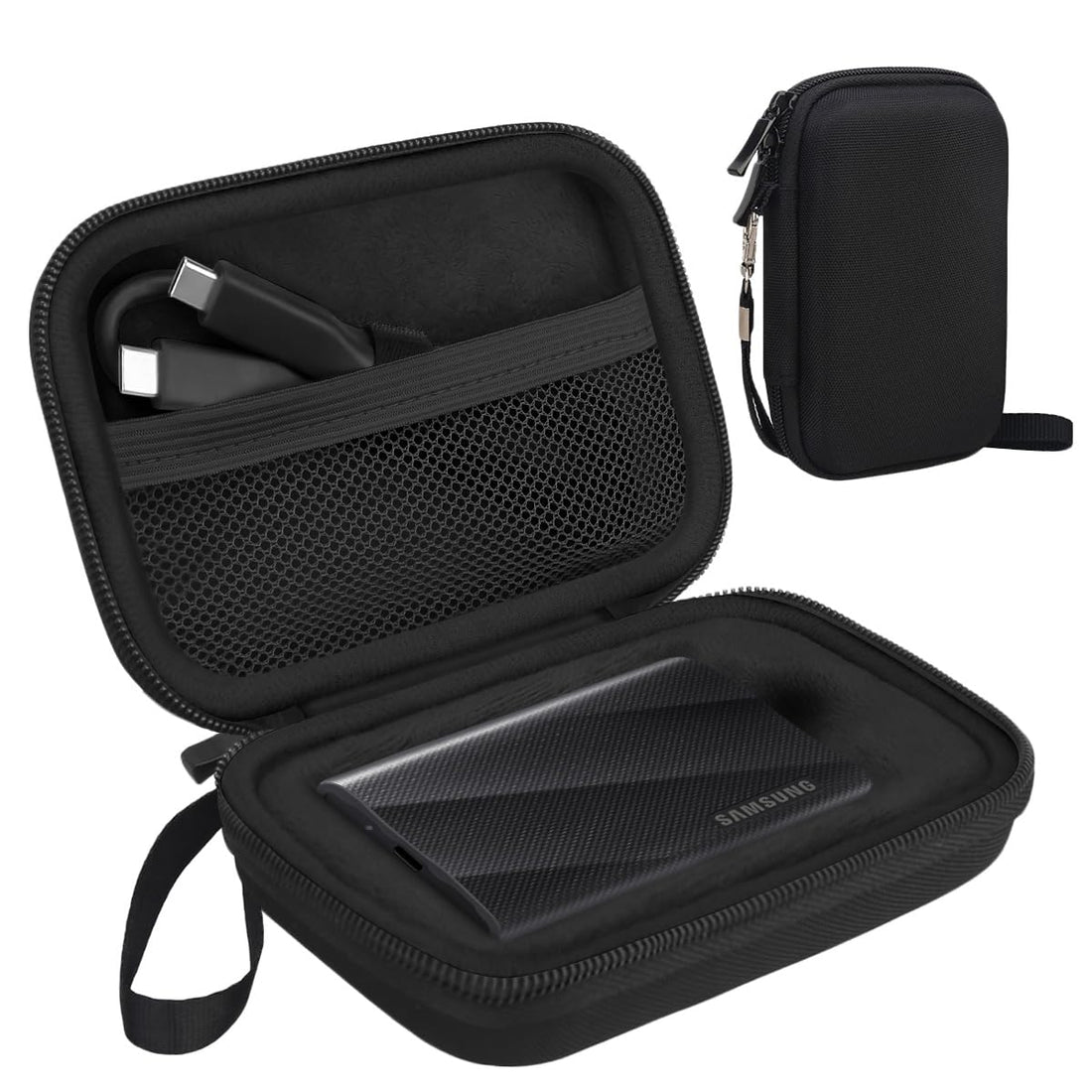 Lacdo Hard Carrying Case for Samsung T9 Portable Solid State Drives 1TB 2TB 4TB USB 3.2 External SSD Hard EVA Shockproof Storage Travel Bag, Black