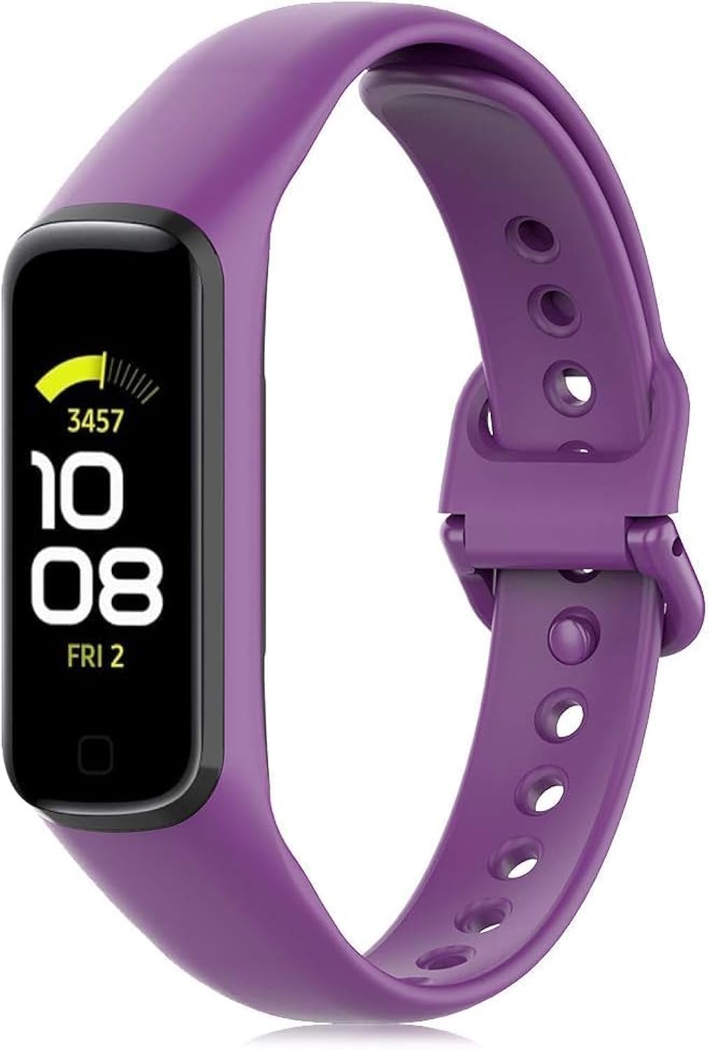 ELMO3EZZ Strap Compatible for Samsung Galaxy Fit 2 for Women Men, Breathable Soft Silicone Sport Wristband Adjustable Replacement Band for Galaxy Fit 2 (SM-R220) Fitness Tracker (No Tracker), silicone