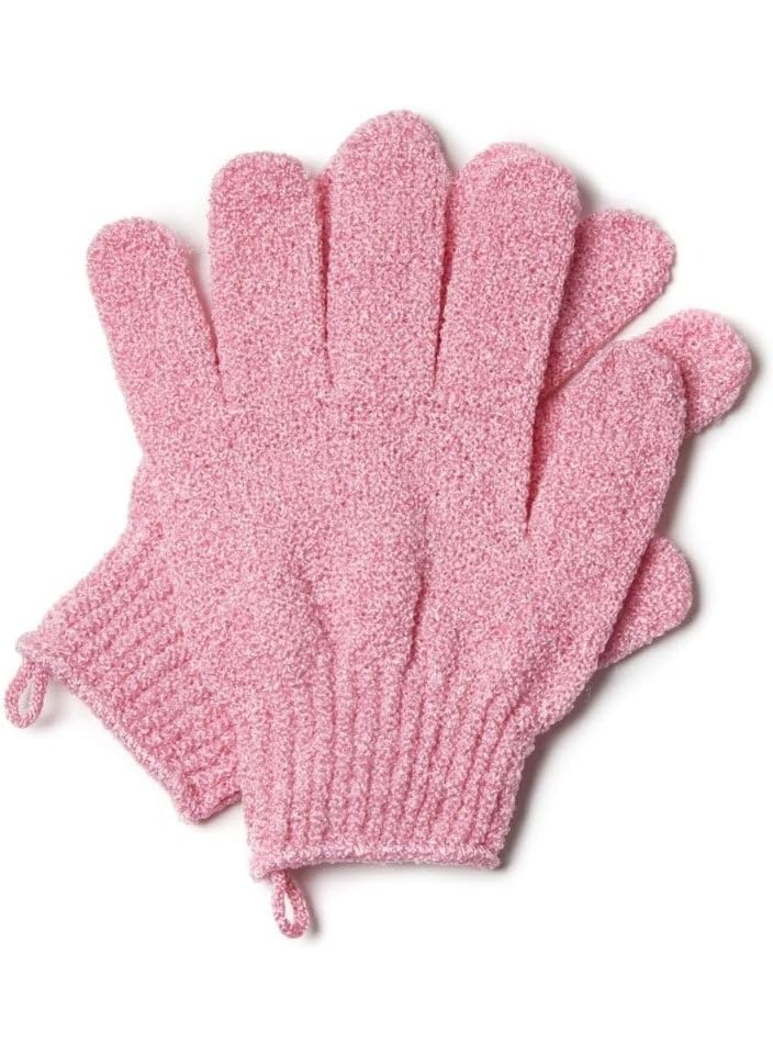 Alice 2-Piece Body Gloves Exfoliating Body and Bath with Hanging Loops for Scrubbing Ingrown Hair and Dead Skin for Shower, Spa, Massage, and Cellulite Removal