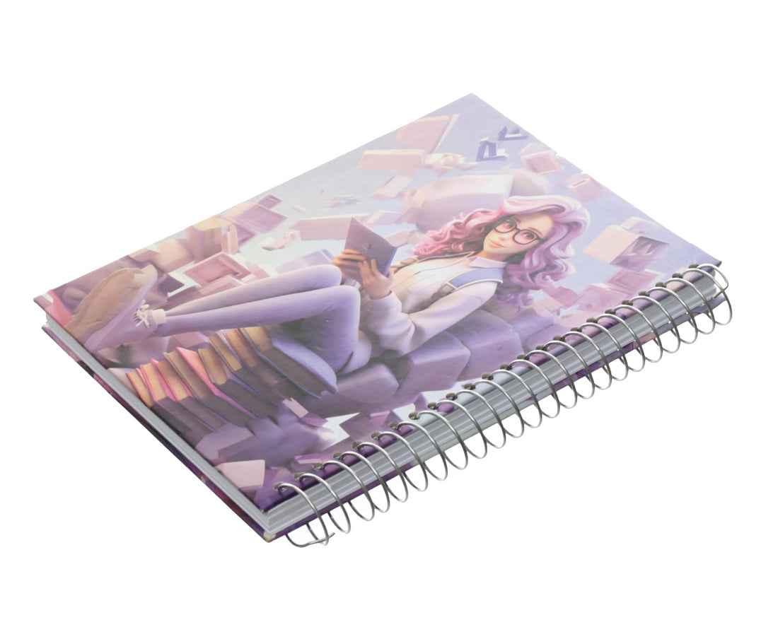 Extra Line University Notebook Spiral Wire 120 Pages Girl Design Hard Cover A5 small notebook with reliable pages for students girl