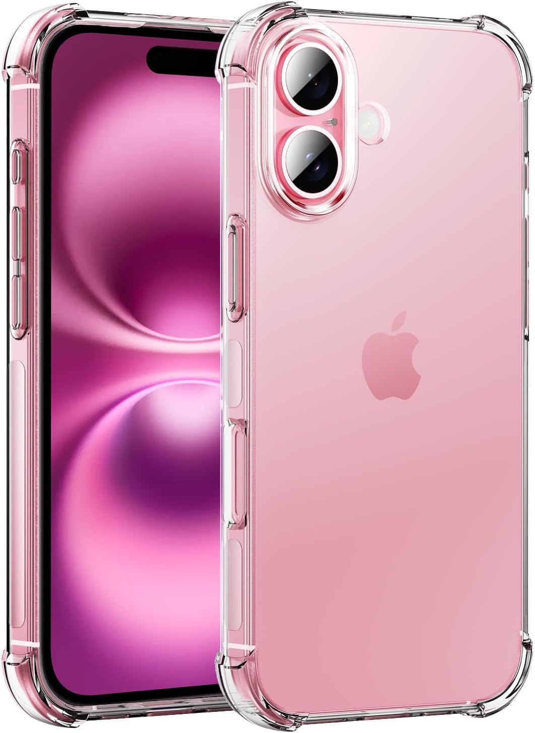 Zubitech iPhone 16 Clear Case Soft Flexible Silicone TPU Shockproof Transparent Back Cover compatible for iPhone 16 with Bumper Protection Cover Case (Bumper, iPhone 16)