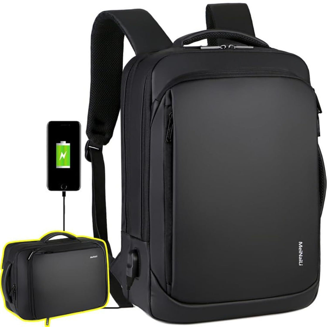 N Elegance Meinaili 1901 USB Charging Backpack 15.6 inch Laptop Business Waterproof Multifunctional Travel Bag, Unisex