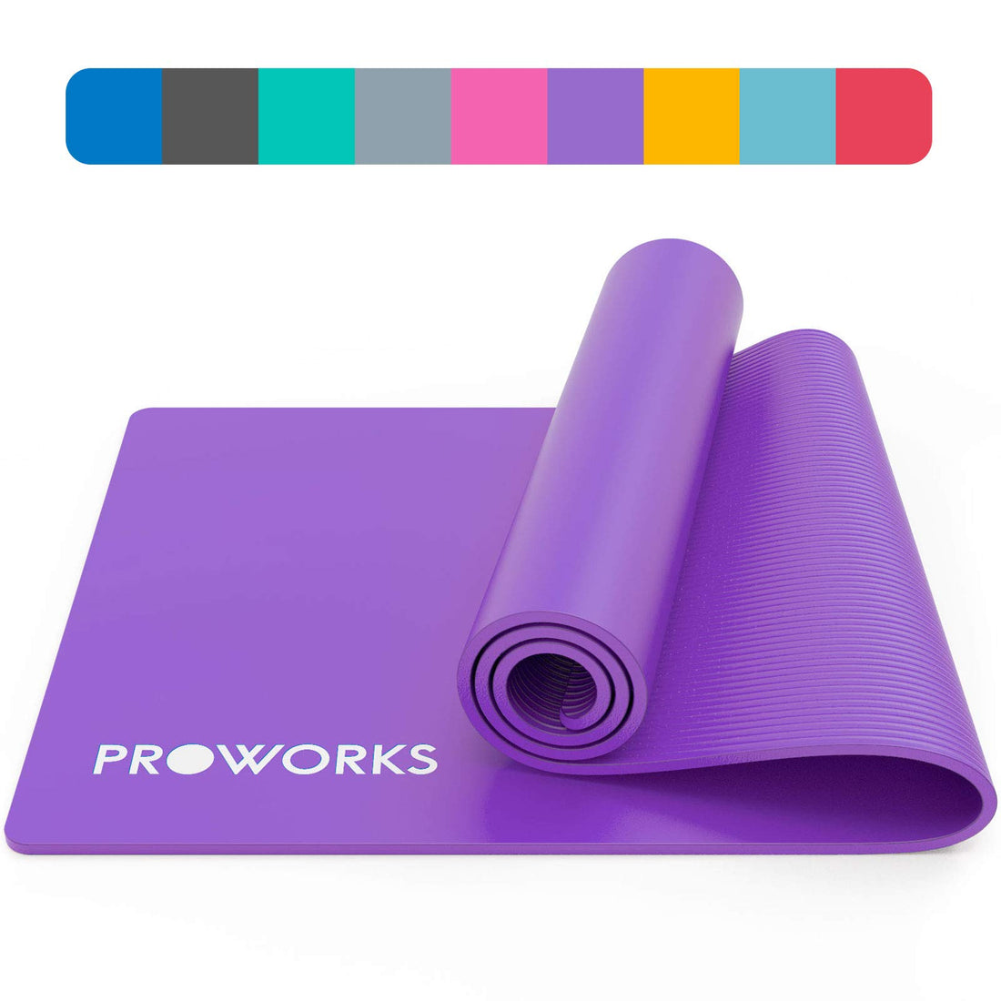Proworks Yoga Mat, Eco Friendly NBR, Non-Slip Exercise Mat with Carry Strap for Yoga, Pilates, and Gymnastics