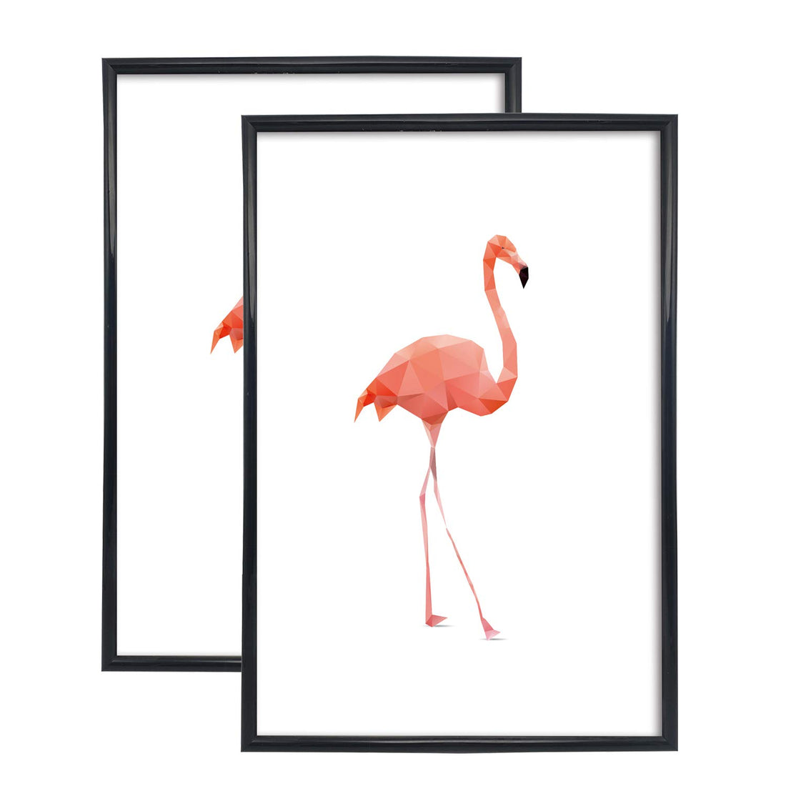 Frameology 2 pcs 12 x 18 inch Black Poster Frame - Large Size Picture Frame - Wall Hanging Decorative Display - Modern Smooth Wooden Finish Pack of 2 12x18 Frames