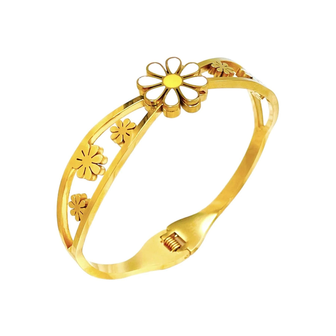Stainless Steel Bracelet for Women Gold Plated Heart Star Butterfly Zircon Enamel Pearl Bracelet Perfect for Christmas Day Daily Use Gift for Her