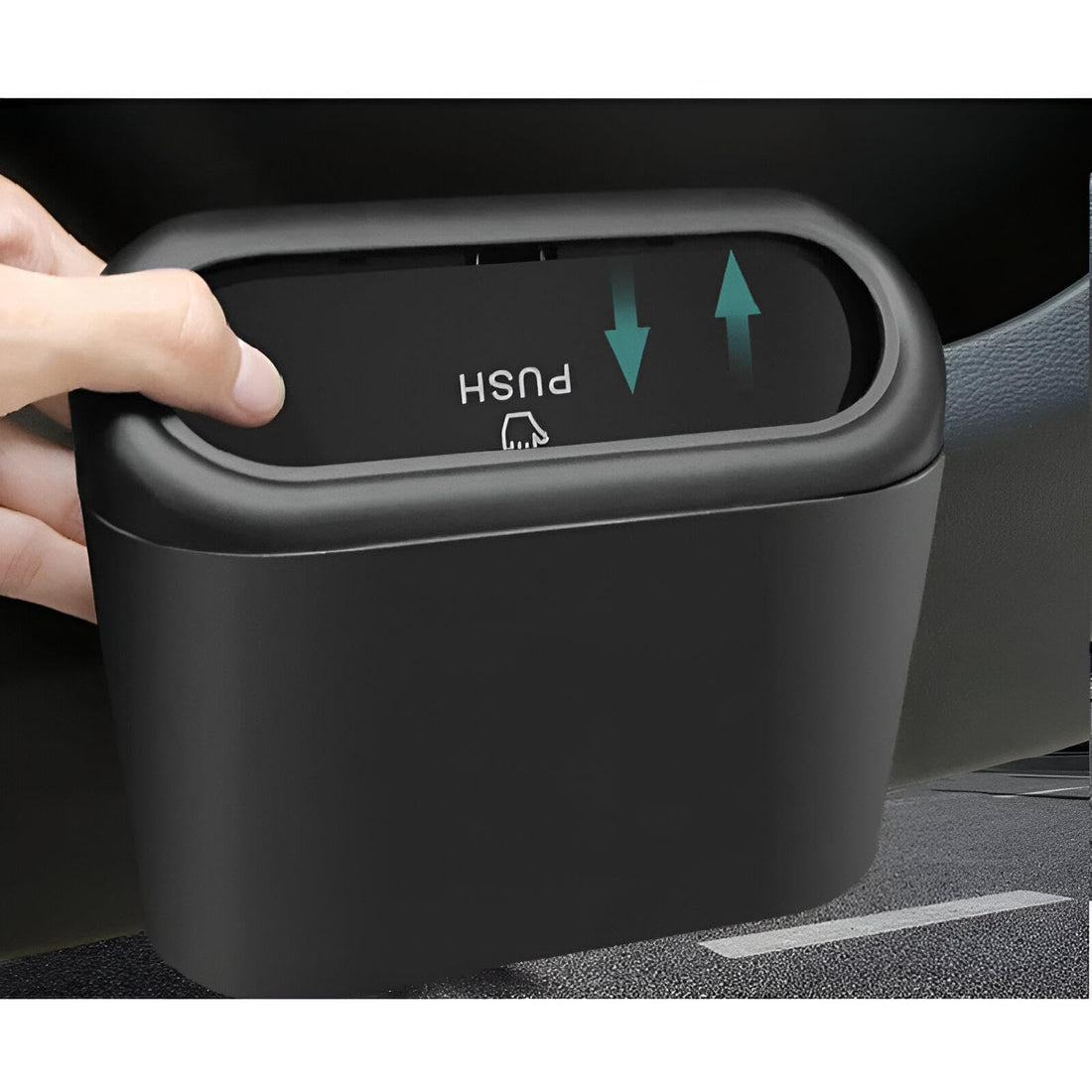 Portable Trash Can - Perfect Trash Can for Cars, Offices & Homes with Easy Press Lid, 1 Piece Design Waterproof and Leak Proof Plastic for Enhanced Durability and Functionality