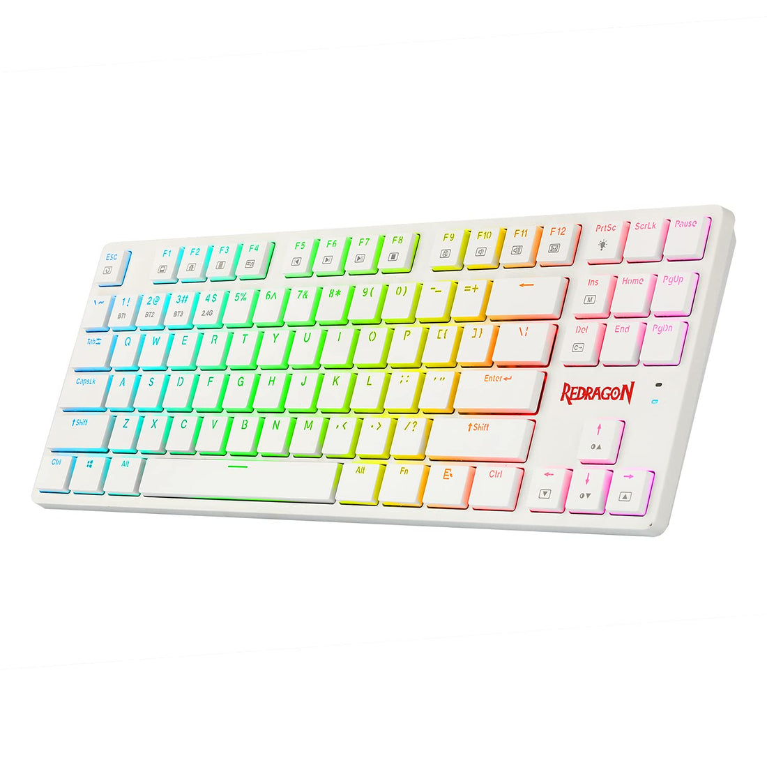 Redragon K539 Anubis Wireless RGB Mechanical Gaming Keyboard with Brown Switch - 2.4Ghz / Bluetooth 5.0 / Wired Type C (White)