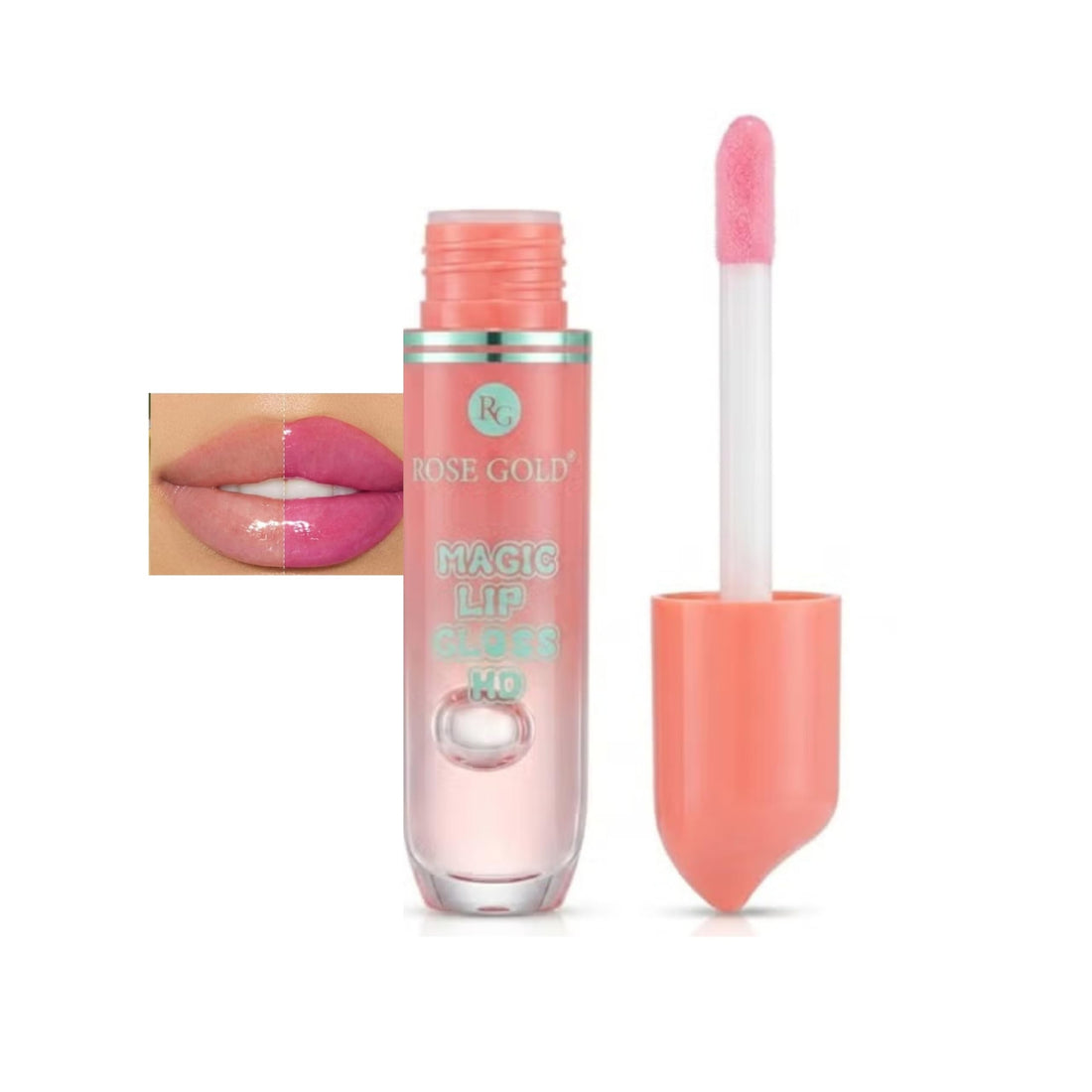 Magic Lip Gloss HD – pH Reactive Color Changing & Lip Tint Hybrid – High Shine Hydrating Plumping Lip Gloss with Vanillyl Butyl Ether – Natural Pink Glow Finish – 6 ml (02)