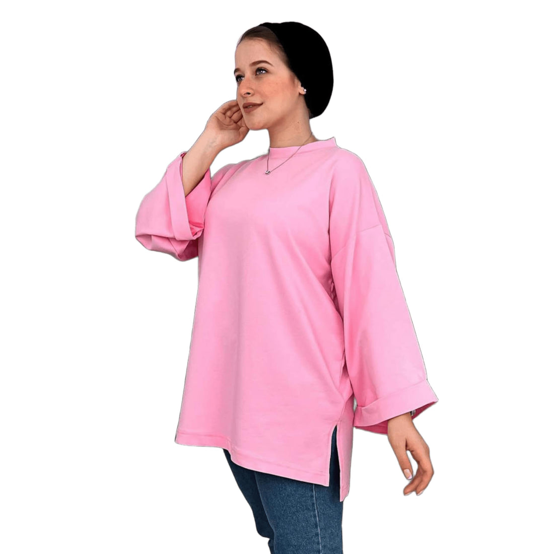 Oversize Women's 100% Cotton Comfortable Long Sleeve T-Shirt - Casual Loose Fit Summer Outdoor Daily Wear