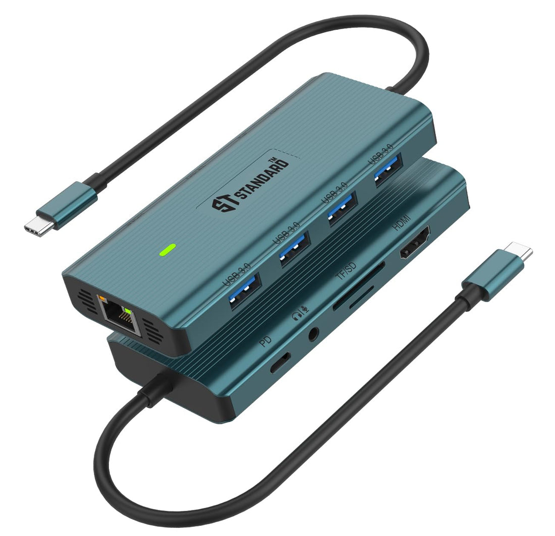ST-Standard UC962 10-in-1 USB-C Docking Station 4K HDMI + Gigabit LAN + 4×USB 3.0 + SD/TF + 100W PD 2-Year Replacement + 5-Year Maintenance