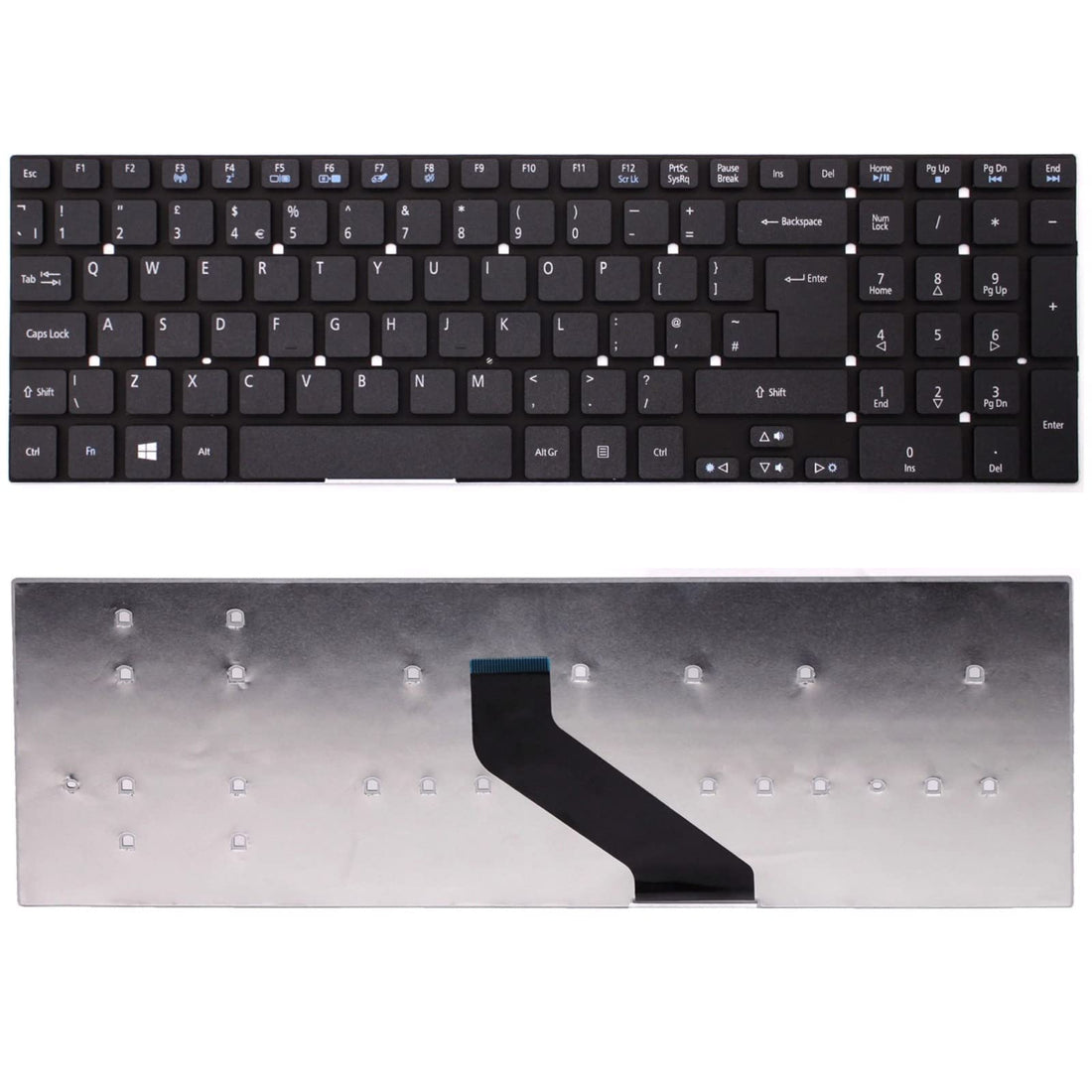 New Laptop Keyboard Replacement For ACER E5-571, E5-571G, E1-572, E1-532, E15, E5-511,E5-511G, ES1-531, ES1-731, ES1-711, E5-511P, E5-521, E5-521G UK Layout English Non Backlit Keyboard without frame