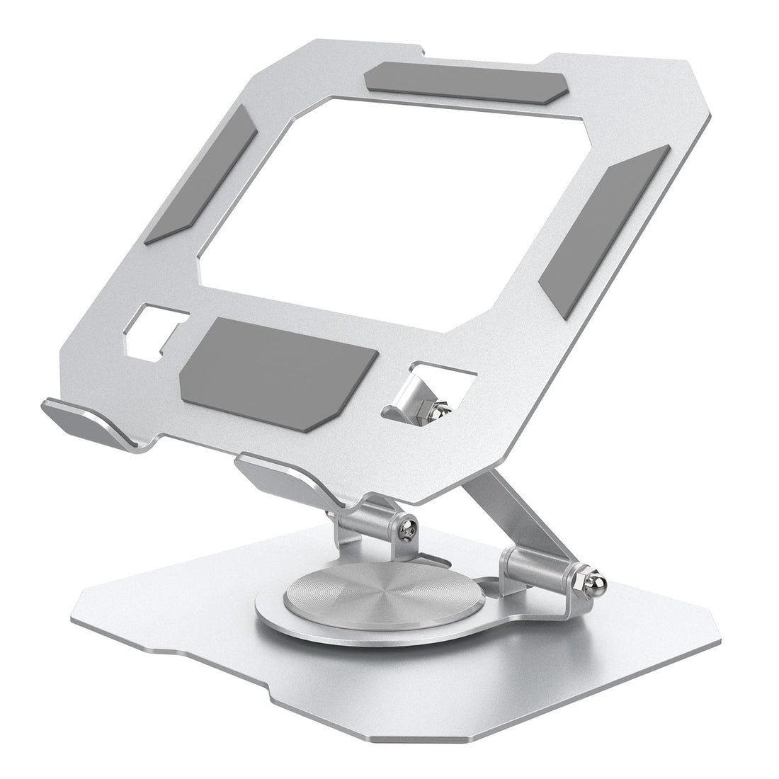Bighan Tablet, 360° Adjustable iPad Holder Foldable Fits iPad for Desk Rotating Portable Monitor for Tablets/PS/mobilephones/Switch and other 4.7"-12.9" Device, Silver