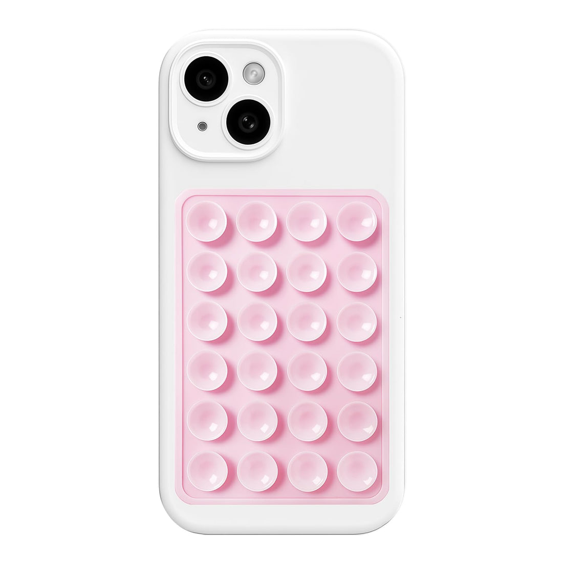 AZXYI Silicone Suction Phone Case Mount, Silicon Adhesive Suction Cup Phone Mount, Non Slip Sticky Phone Grip for Cellphone, Strong Grip Holder for Selfies and Videos (Light Pink)