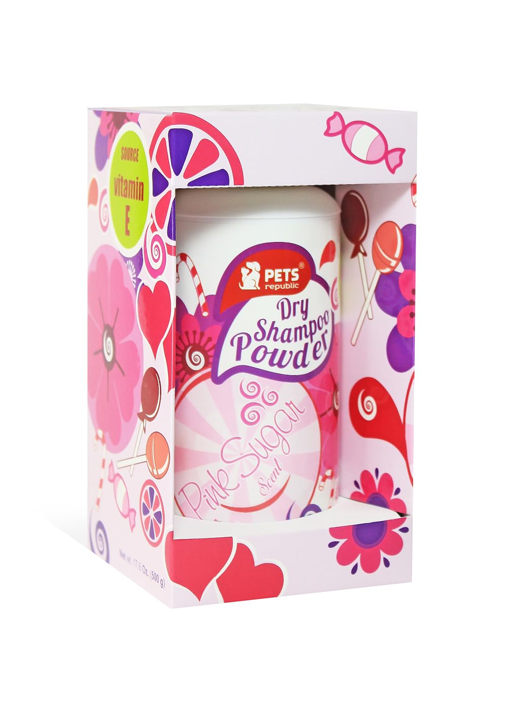 Pets Republic Dry Shampoo Powder, Pink Sugar Scent, 500g
