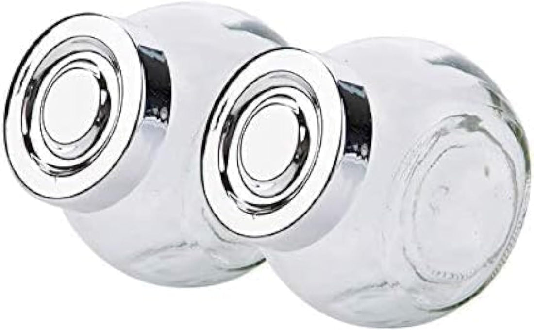 set of 2 Clear Glass Tilted Jar with lid, Capacity 300 ml (1pc)