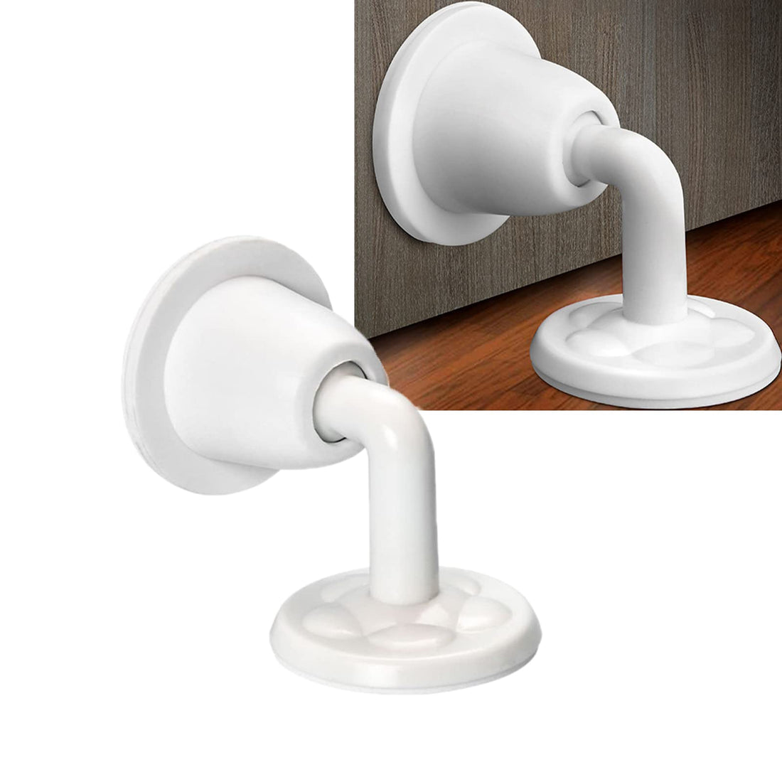 AAZV Door Stopper,Wall Protector Decorative,Rubber Bumper Holder Bottom Floor Paste,Soft Security Self Adhesive Flexible No Need to Drill for Home Office