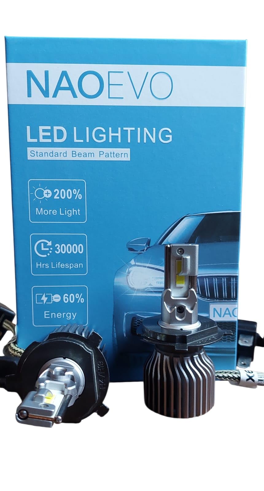 NAOEVO NS Series 120W / 24000LM LED Car Headlight Bulb - Fanosen Kit (60+60W) (H4)