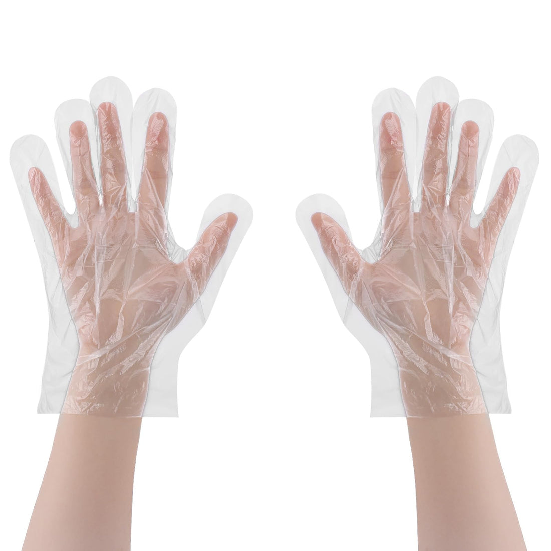 Xthrotsenk 200pcs(100pairs) Plastic Gloves Disposable Hair Dye Gloves Service Gloves Clear Food Handler Cooking Gloves for Cleaning Kitchen Restaurant Hair Dye, One Size Fits Most