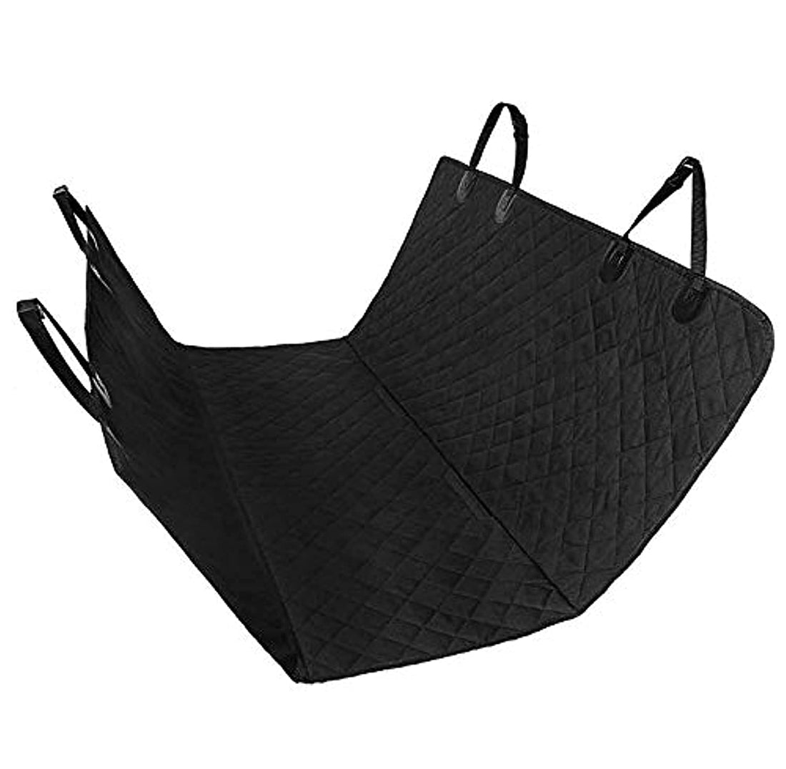 Lightweight Water Resistant Pet Backseat Cover Dog Cat Puppy Safety Rear Bench Seat Protector Quilted Mat for Cars-Black