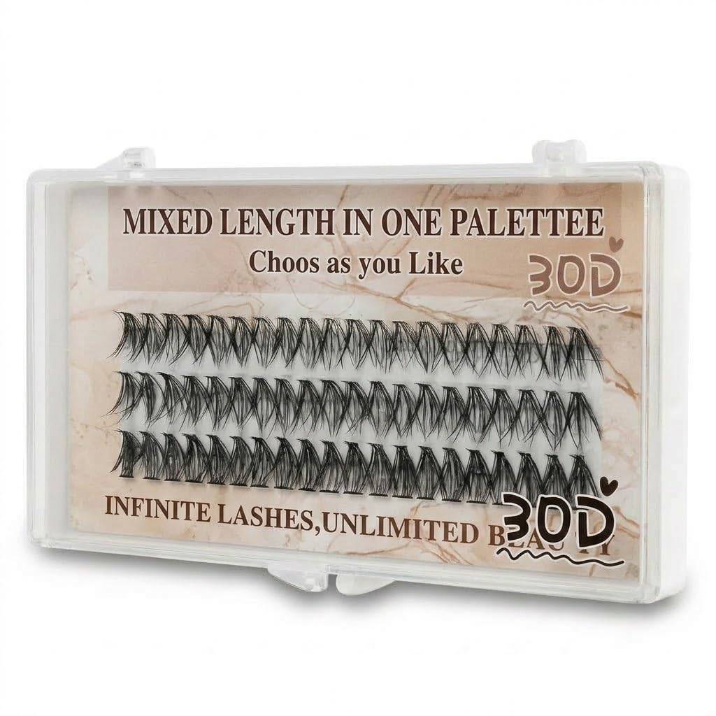 Cluster Lashes 60 Pcs Individual Lashes 60D D Curl False mix Eyelashes Extension Reusable Soft Lashes Extension Diy at Home-30 D-0.07