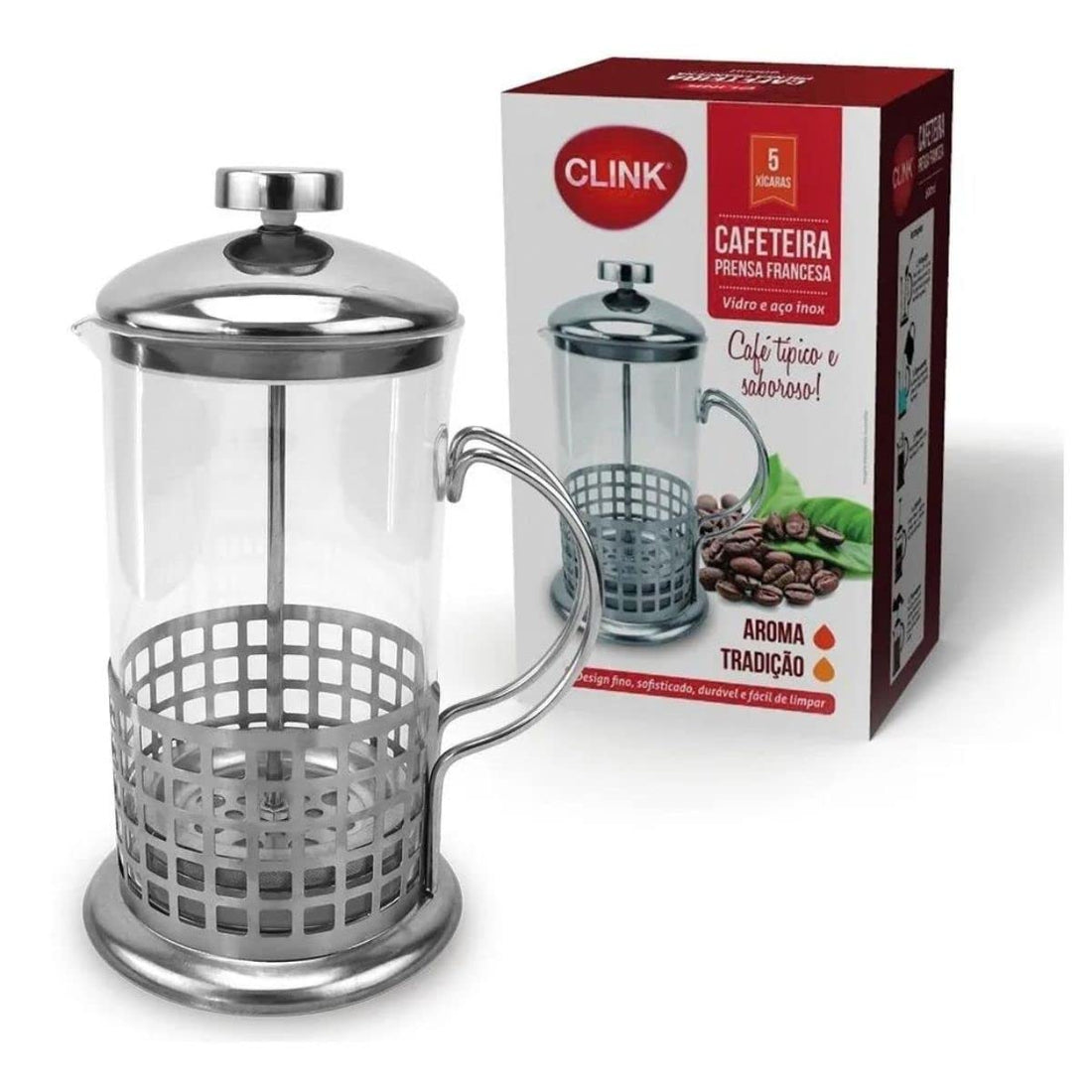 French Coffee Maker Pressure French Press Stainless Steel And Glass 600 Ml