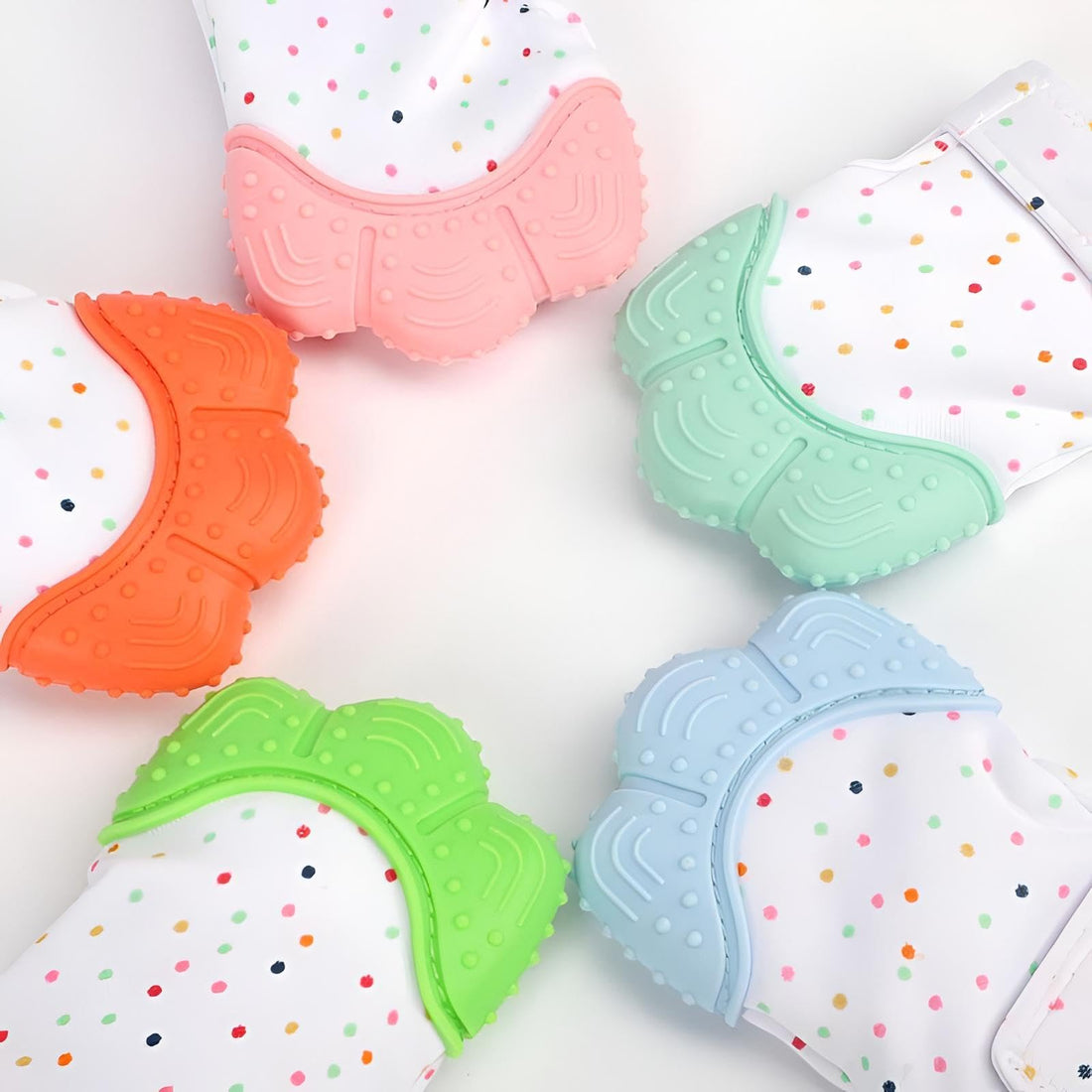 Teething Mitten - Soft Silicone Baby Glove with Textured Surface for Soothing Gums, Prevents Face Scratching, Safe Chew Toy for Infants, Easy to Wear and Clean, Green Color for Boys and Girls (3pcs)