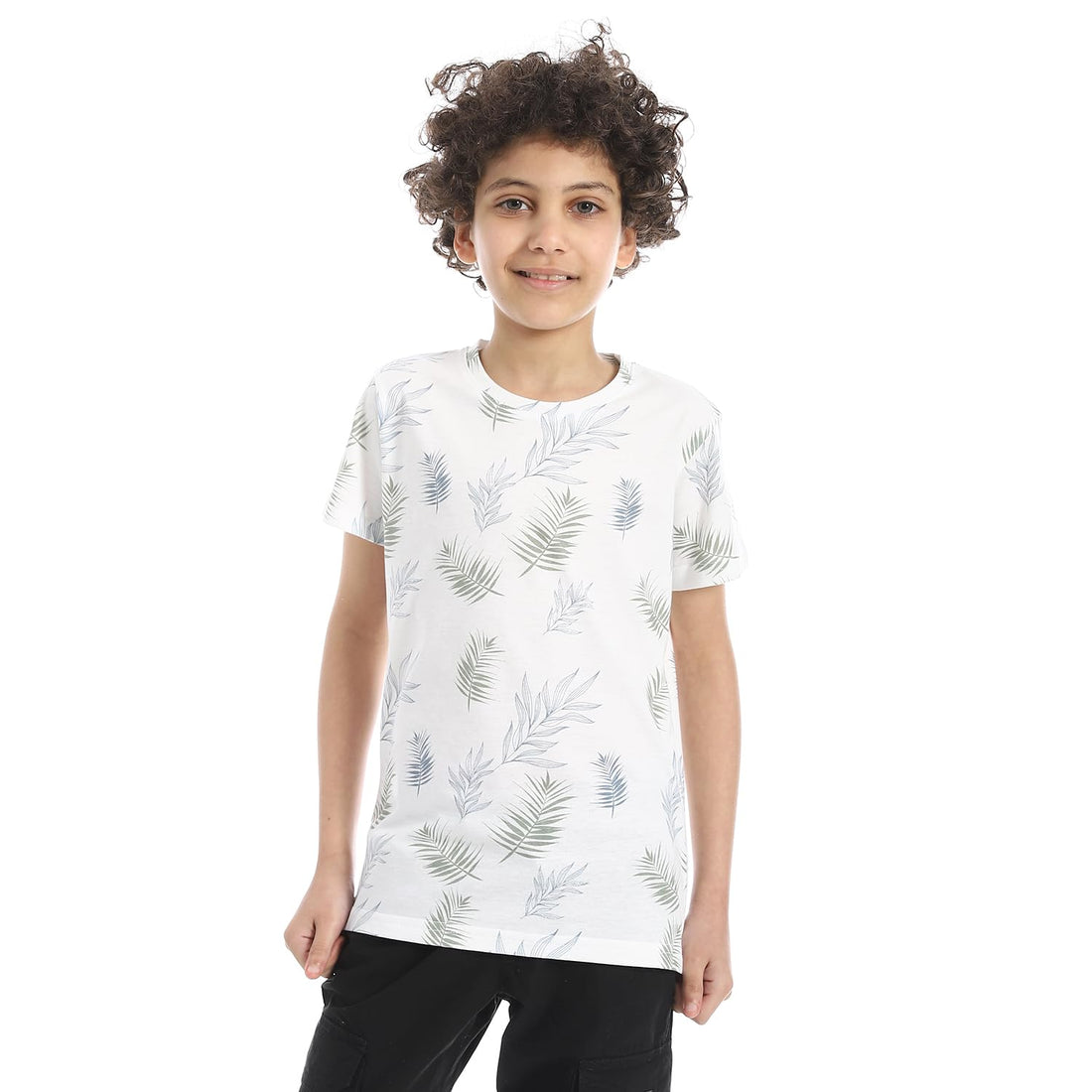 Andora Boys Breezy Leaf Print Cotton Western